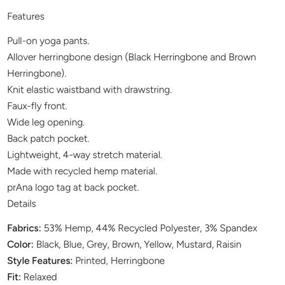 prAna Vaha Hemp Blend Yoga Pants Charcoal Comfort Outdoors Athletic Size XL - Picture 13 of 13